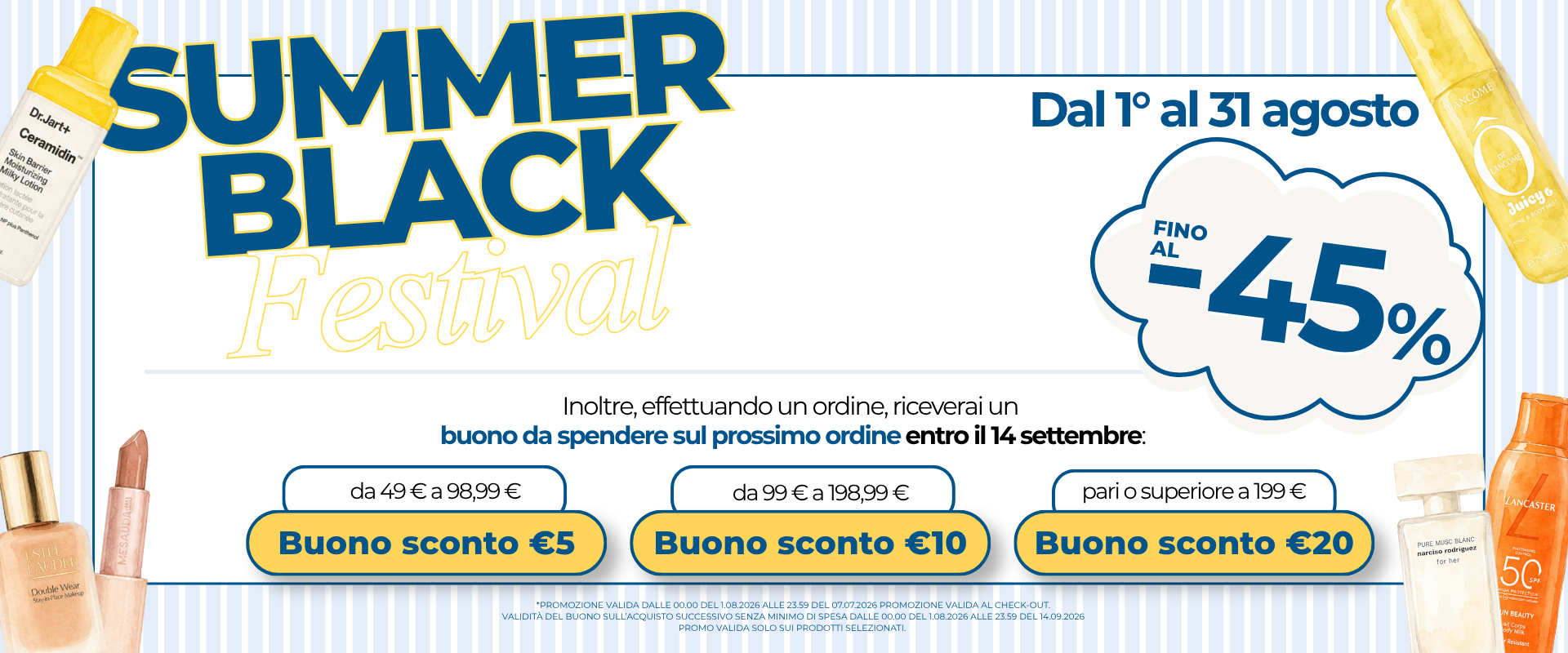 Summer Black Festival: sconti fino al -45% e buoni fino a 20€