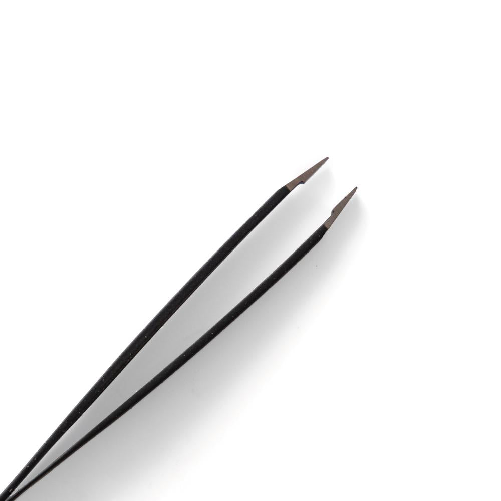 Pinzetta nera professionale punta retta