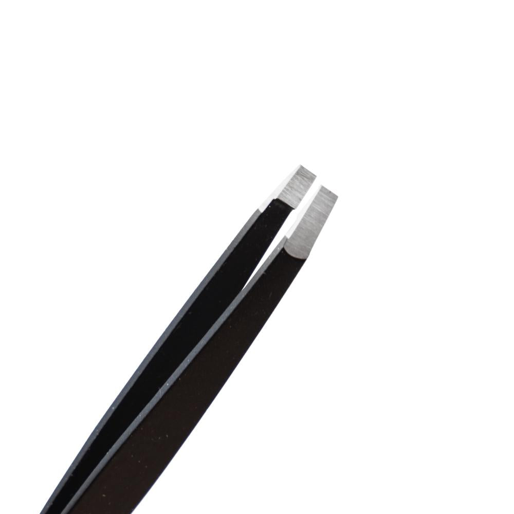 Pinzetta nera professionale punta retta