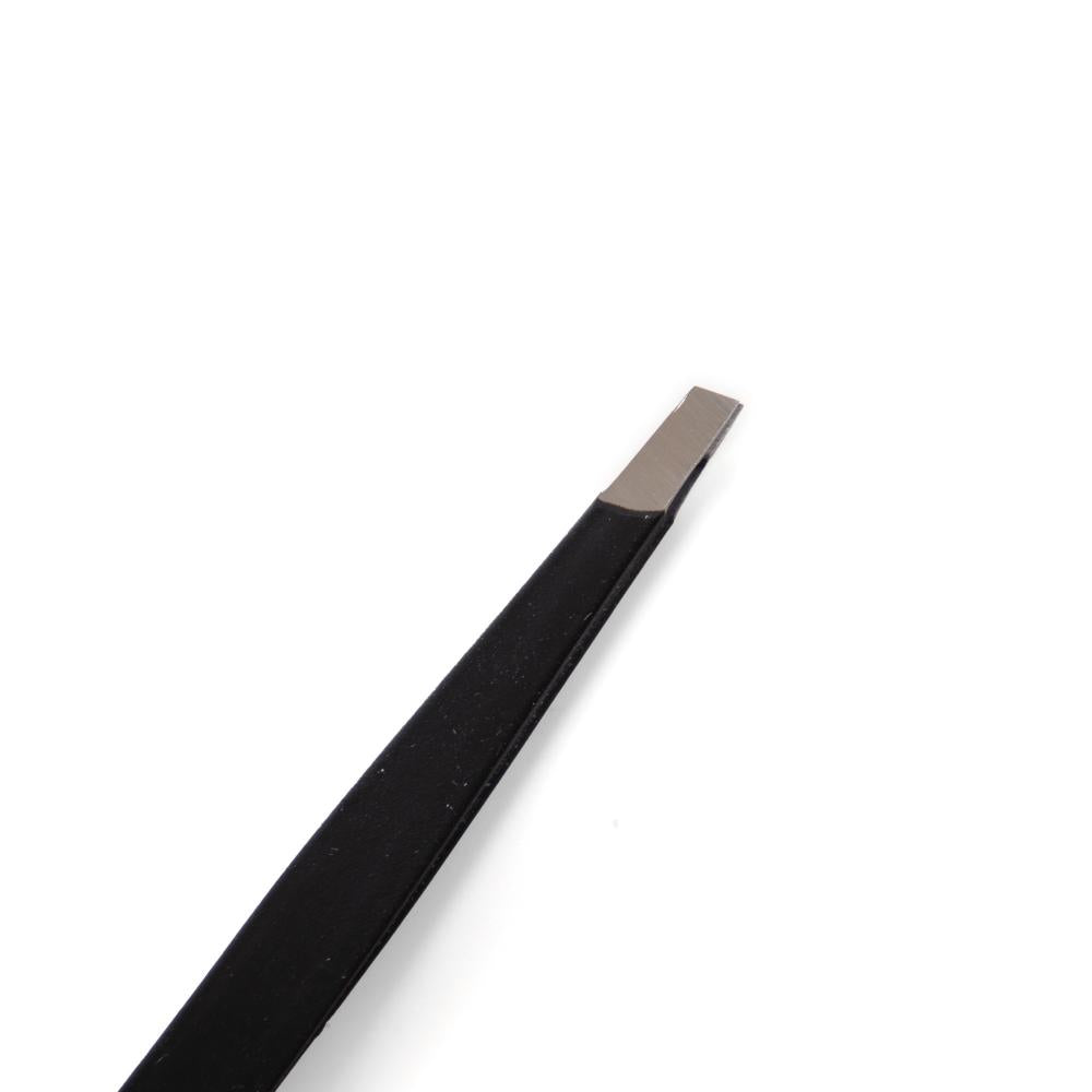 Pinzetta nera professionale punta obliqua