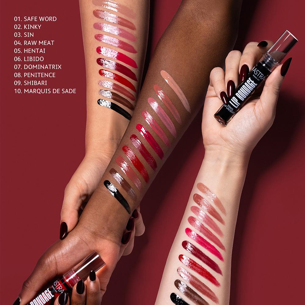 Lip bondage vinyl lip lacquer