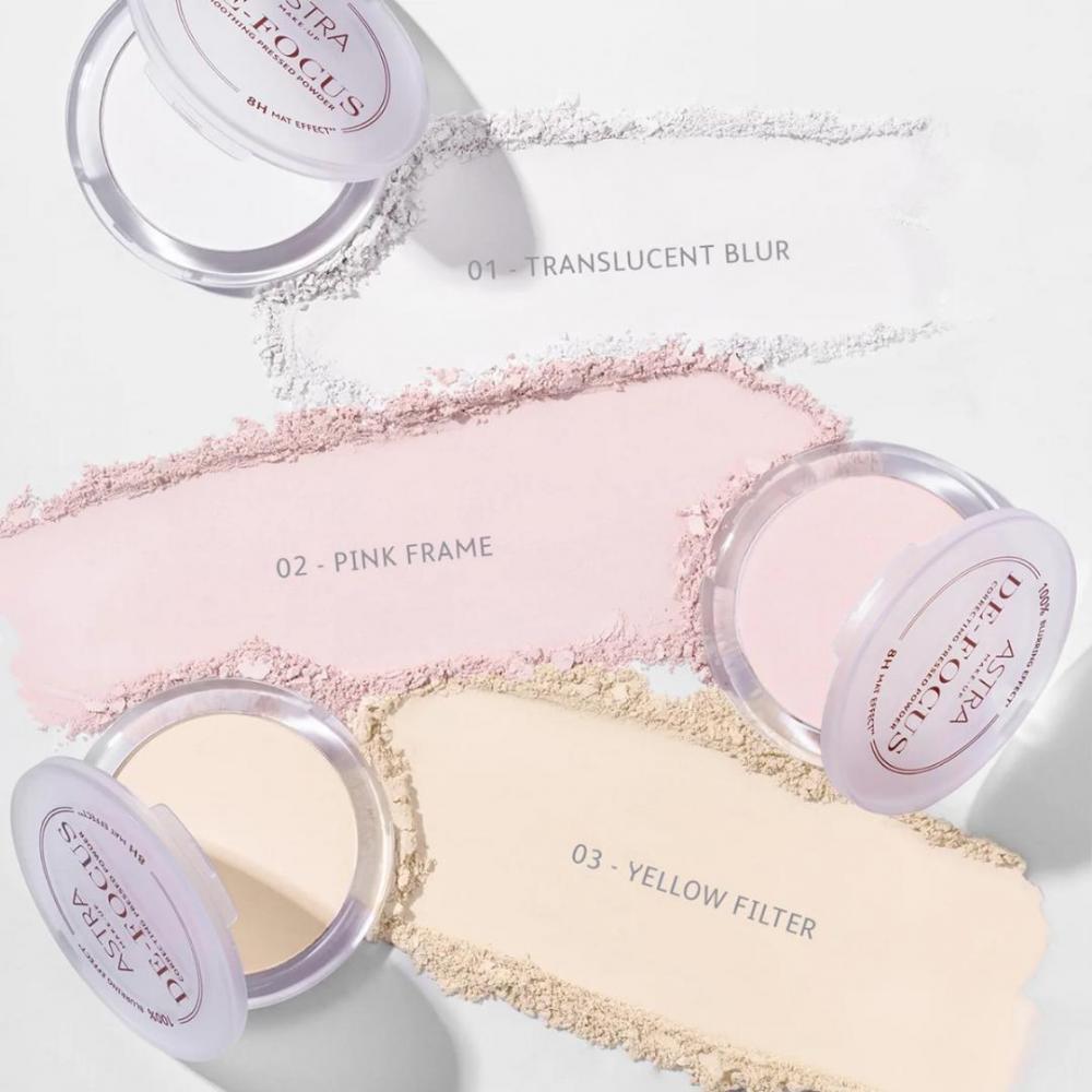 De-focus correcting pressed powder