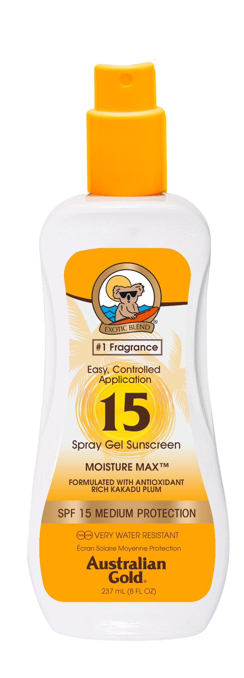 Spray gels spf 15