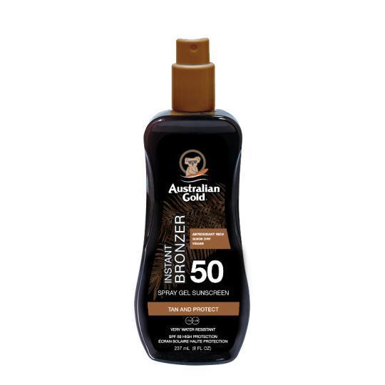 Spray gels con effetto bronze spf50