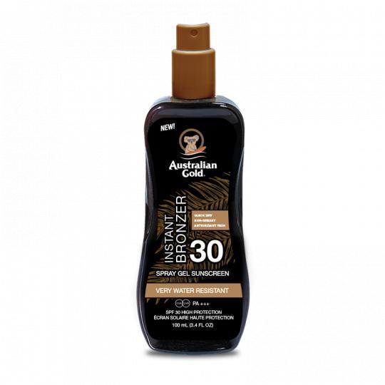 Spray gel con bronzer spf 30