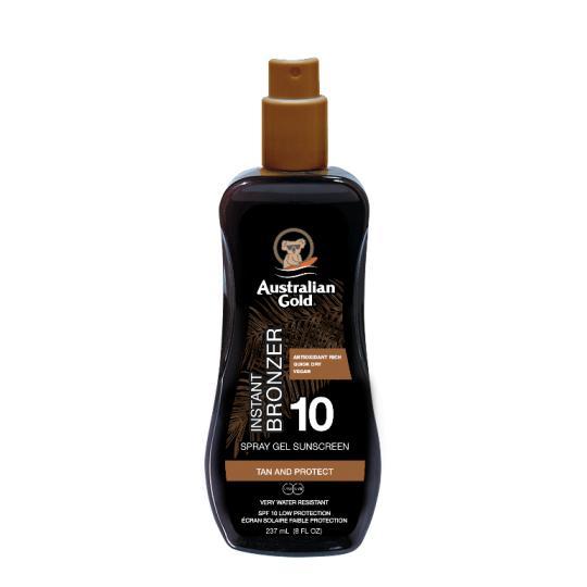Spray gels con effetto bronze spf 10