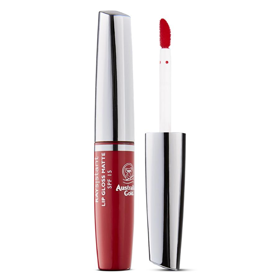 Raysistant lip gloss matte spf 15 red
