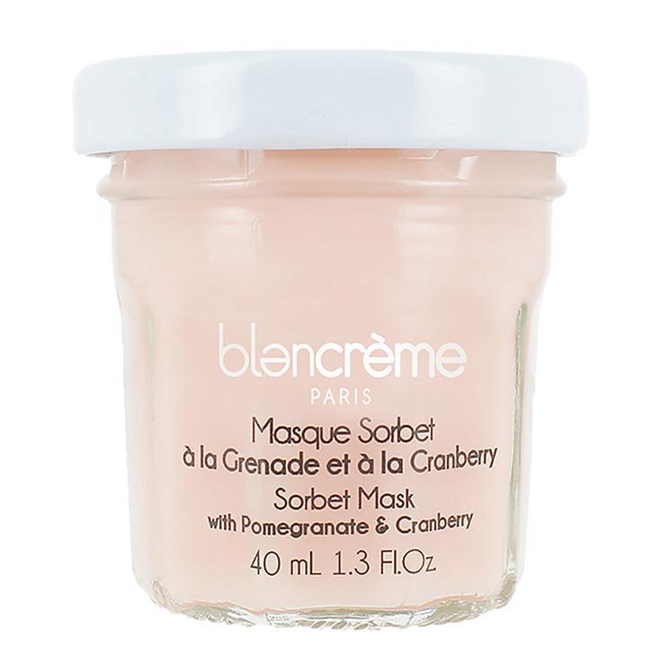 Maschera sorbetto al melograno e al mirtillo rosso