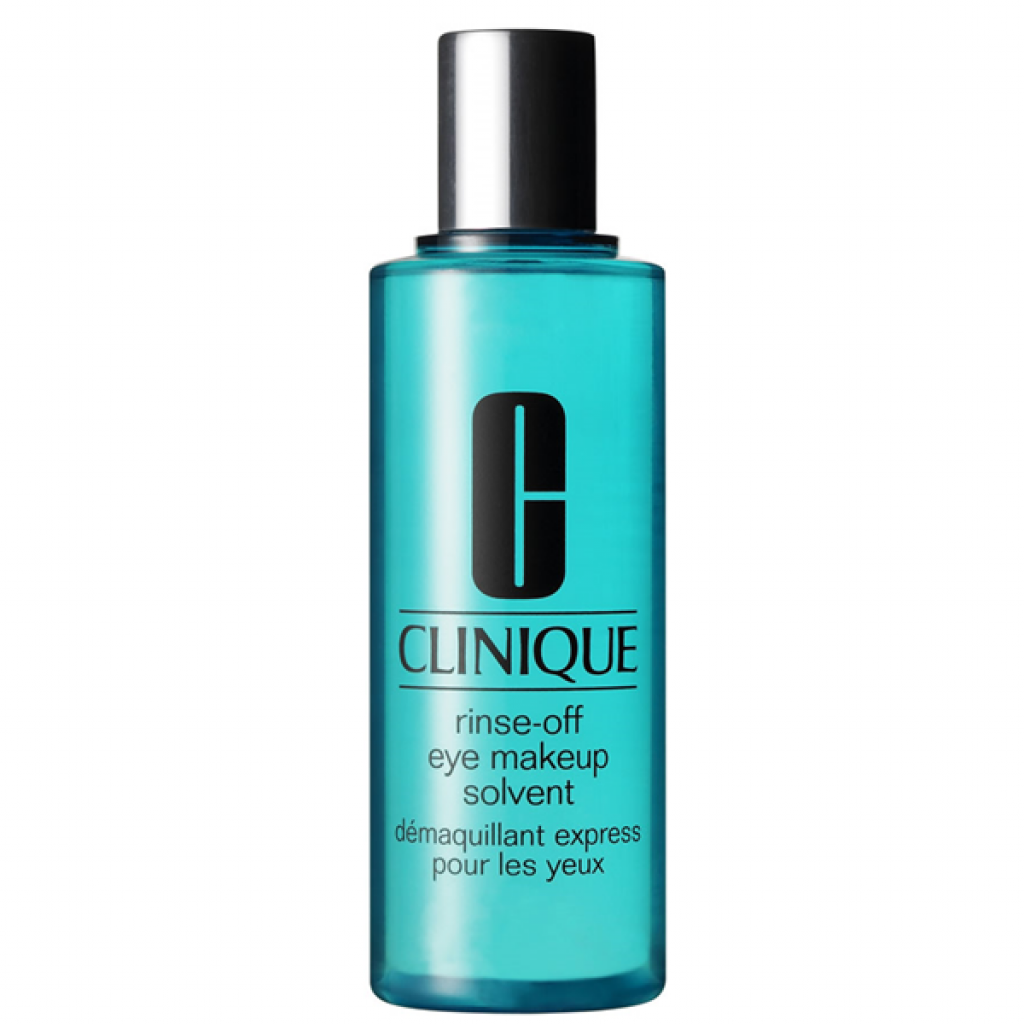 Rinse off eye makeup solvent