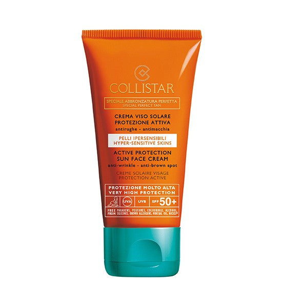 Speciale abbronzatura perfetta crema viso solare protezione attiva pelli ipersensibili spf 50