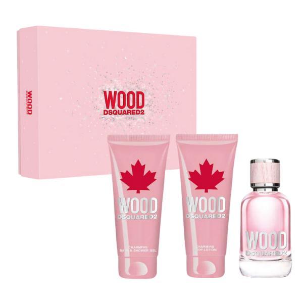 Wood for her eau de toilette - set 50ml + body lotion + bath & shower gel
