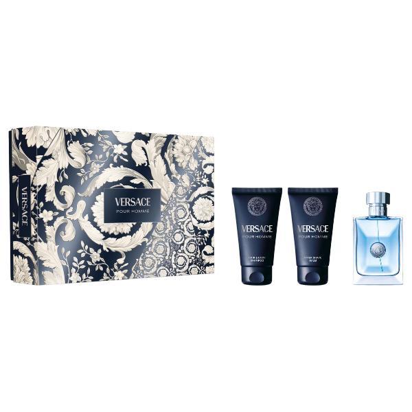 Versace cofanetto pour homme eau de toilette 50ml + hair & body shampoo + after shave balm
