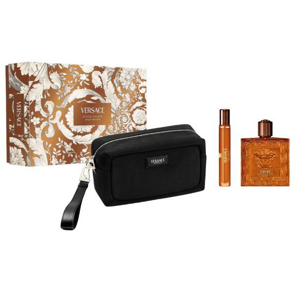 Versace cofanetto eros najim parfum 100ml + travel spray 10ml + trousse