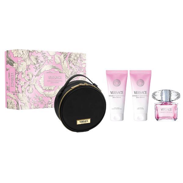 Versace cofanetto bright crystal eau de toilette 90ml + bath + body lotion + pochette