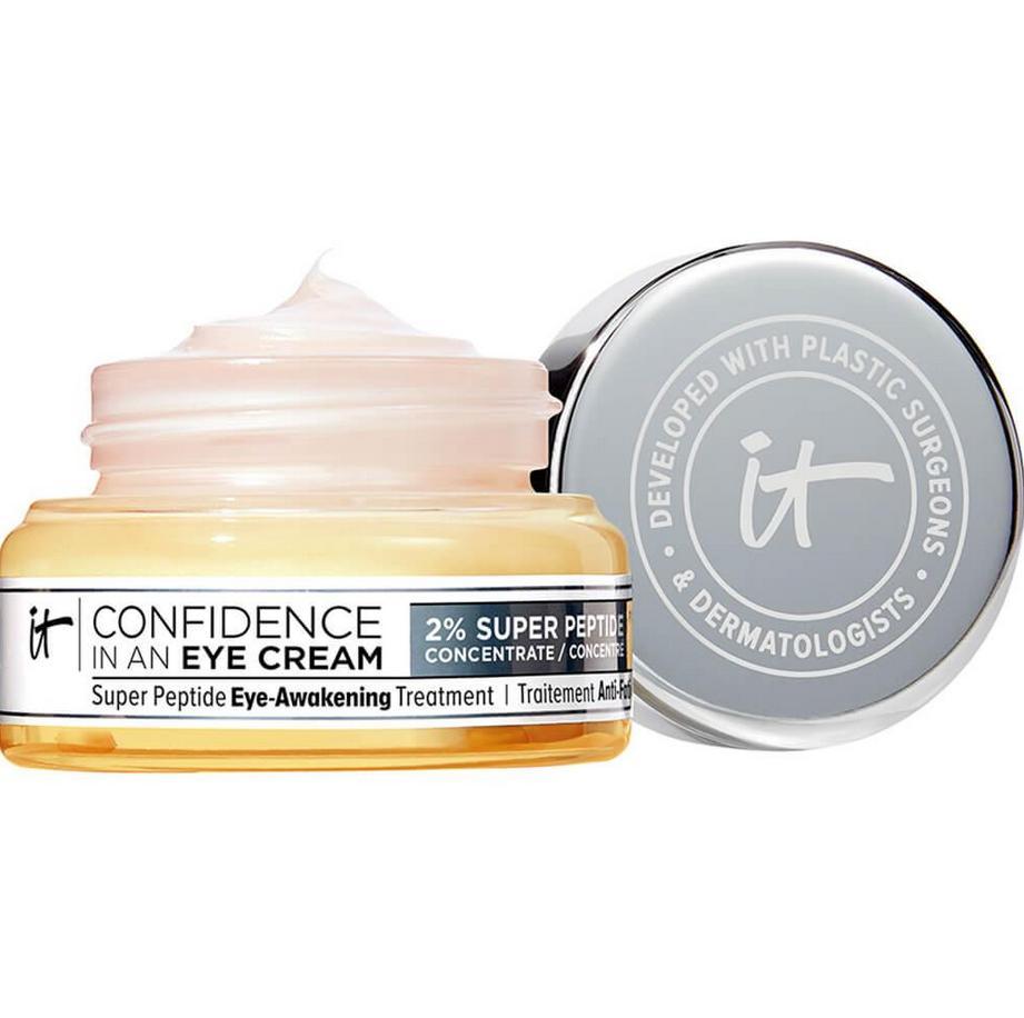 Confidence in an eye cream super peptide eye-awakening treatment
