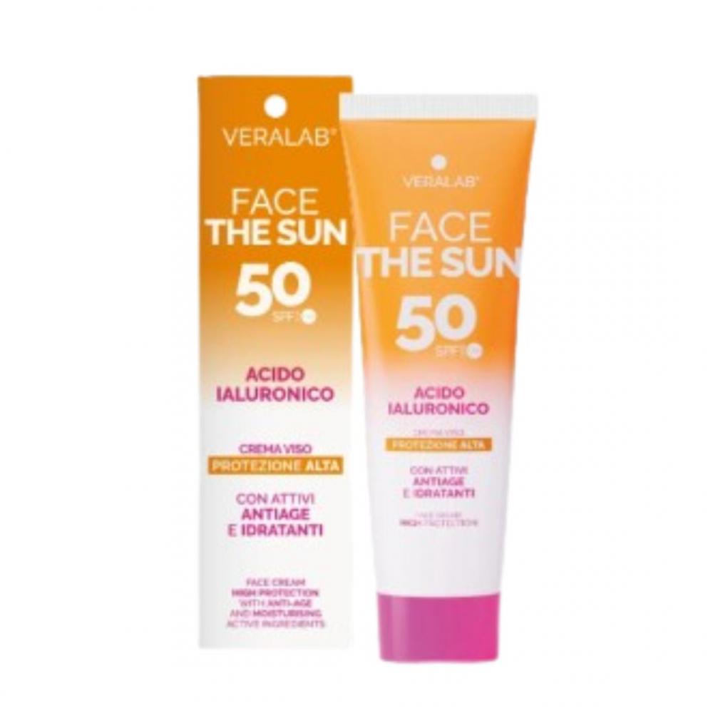 The sun - face acido ialuronico crema viso spf50 con attivi antiage e idratanti, 50ml