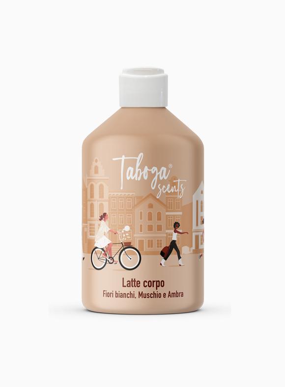 Taboga latte corpo fiori bianchi