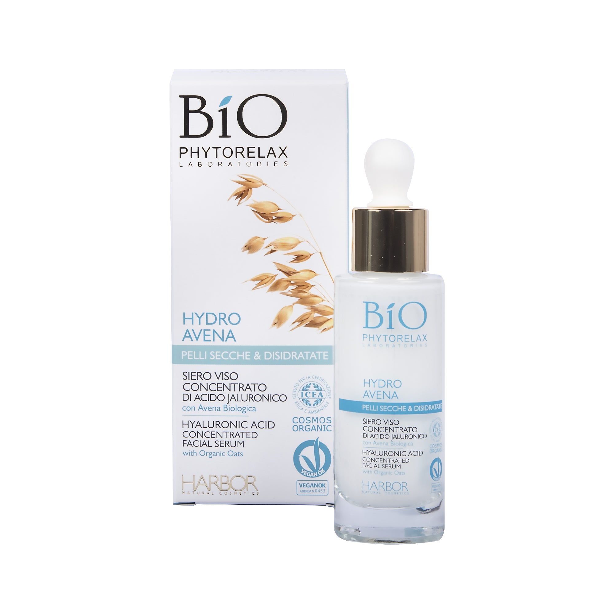 Hydro avena siero viso concentrato di acido ialuronico