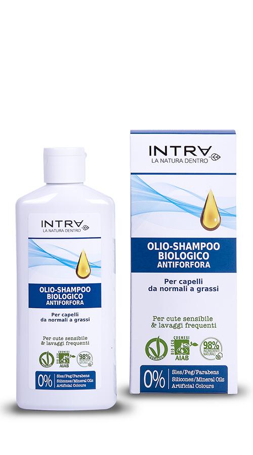 Olio-shampoo biologico antiforfora per capelli da normali a grassi