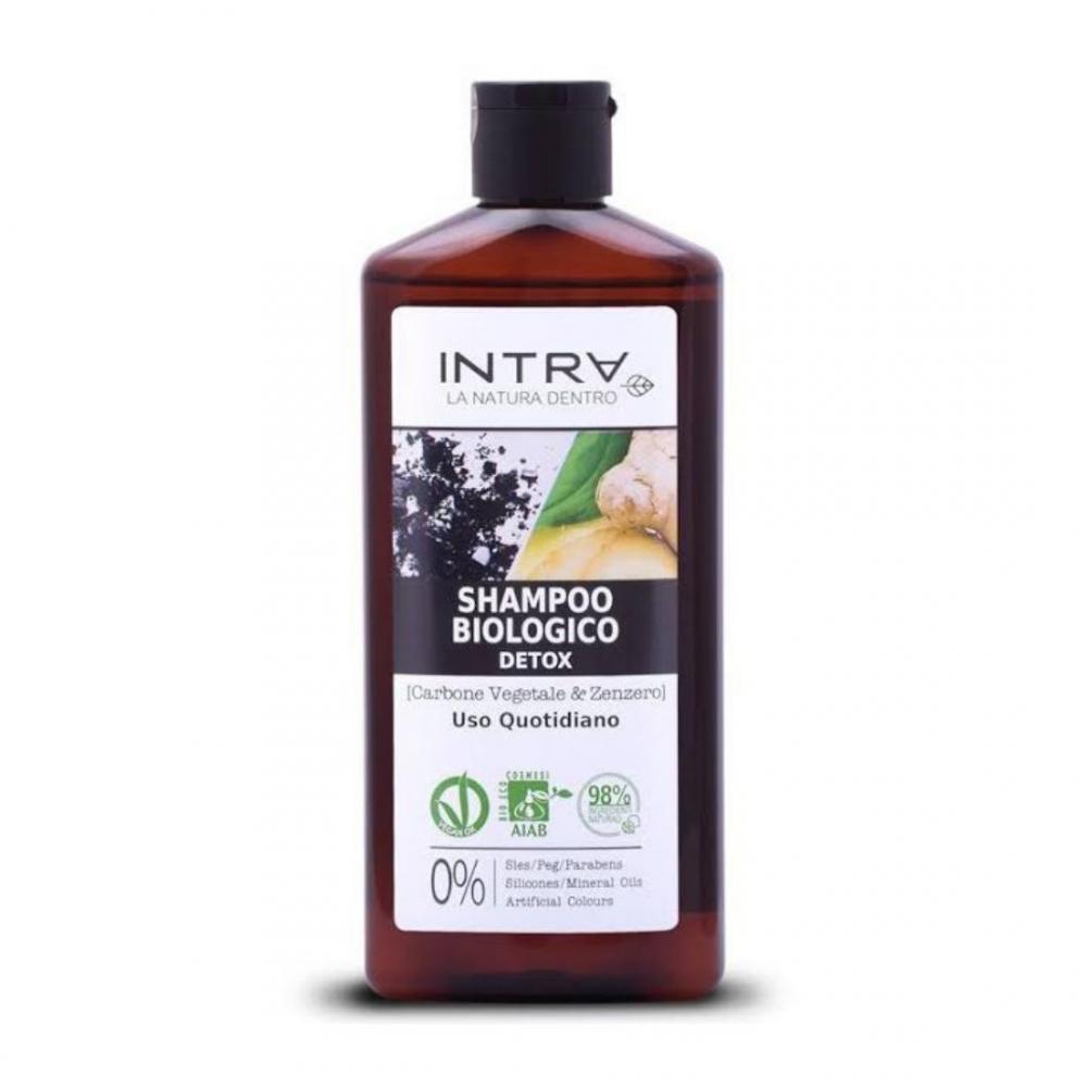 Shampoo biologico detox carbone vegetale e zenzero