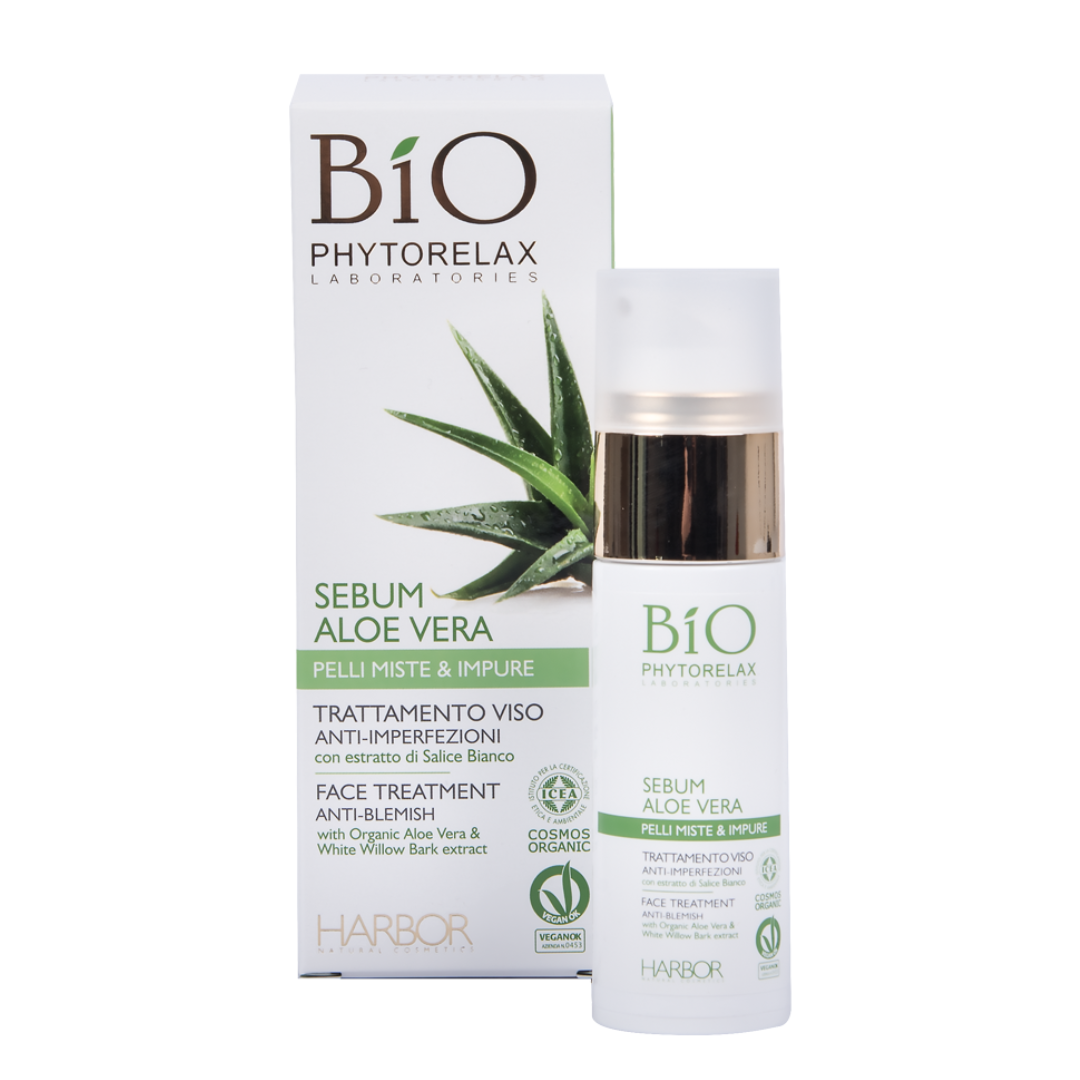 Sebum aloe vera trattamento viso anti imperfezioni