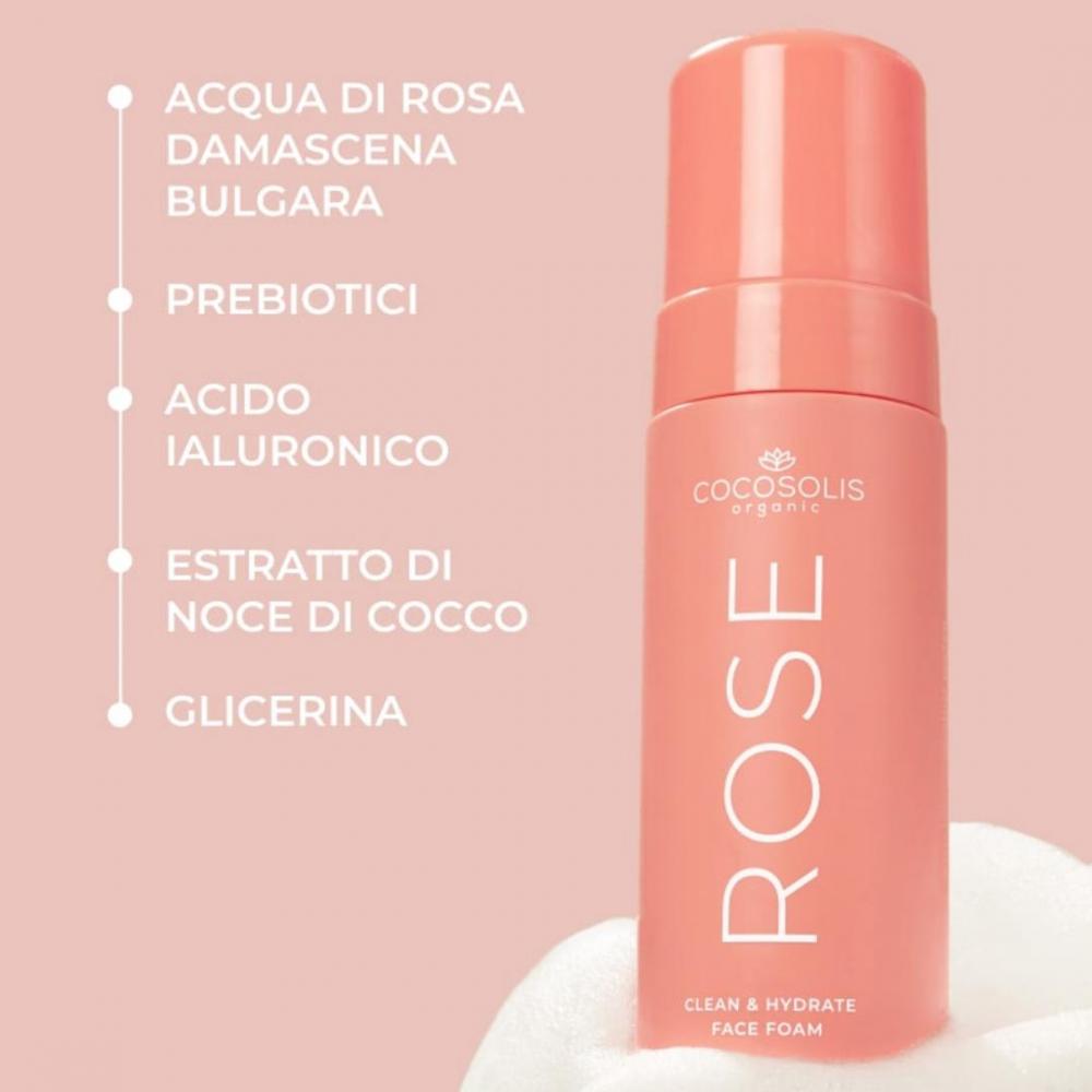 Rose clean & hydrate face foam